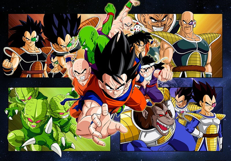 Goku And Friends Attacking Vs Saiyans Enemy Player Anime Vegeta Fighters Hd Wallpaper Peakpx