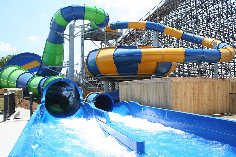 water slides, water, fun, park, slides, HD wallpaper
