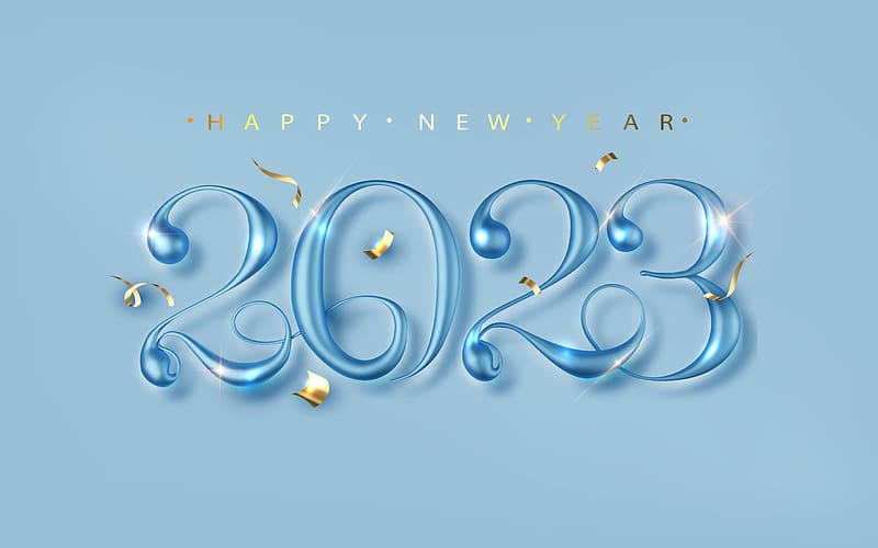 Happy New Year!, blue, 2023, gold, new year, HD wallpaper