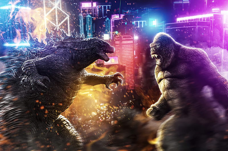 Godzilla Vs Kong Fanart, godzilla-vs-kong, king-kong, movies, 2021-movies, HD wallpaper