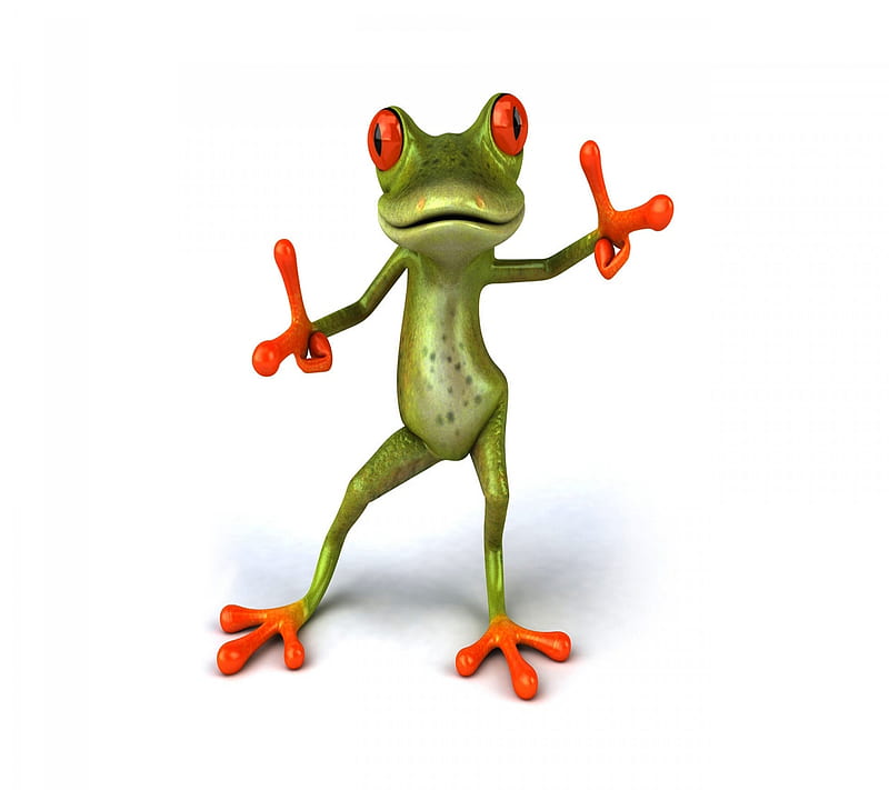 3D frog, 3d, animal, frog, green, HD wallpaper
