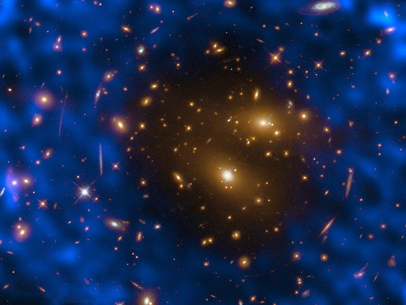 Galaxy Cluster Gas Creates Hole in Microwave Background, stars, cool, space, fun, galaxies, HD wallpaper