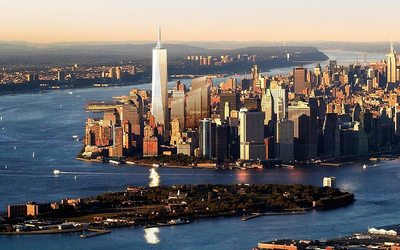 New York Harbour-City Landscape, HD wallpaper