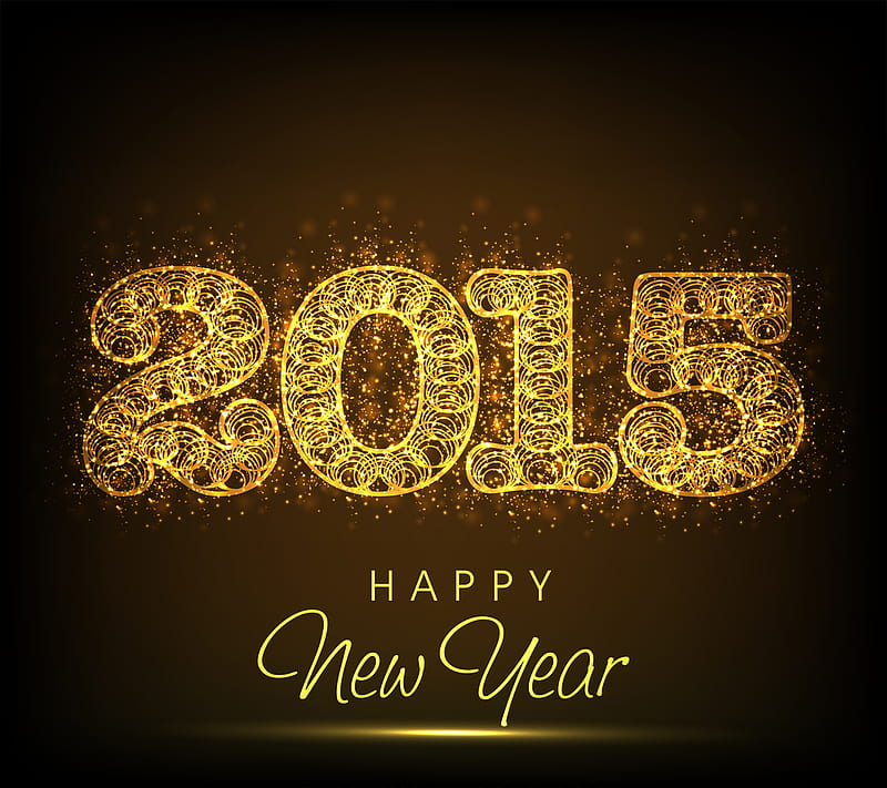 2015, gold, happy, new year, HD wallpaper
