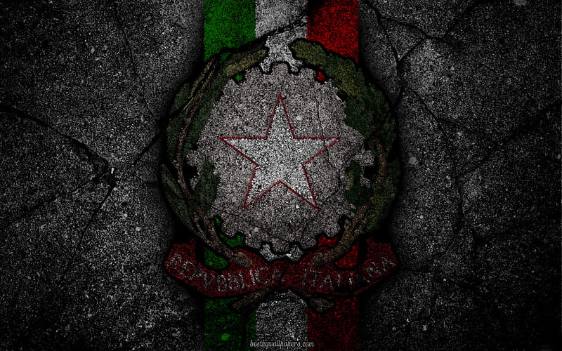 coat of arms of Italy, Italian coat of arms, grunge, flag of Italy, art, Italian flag, symbolism of Italy, HD wallpaper