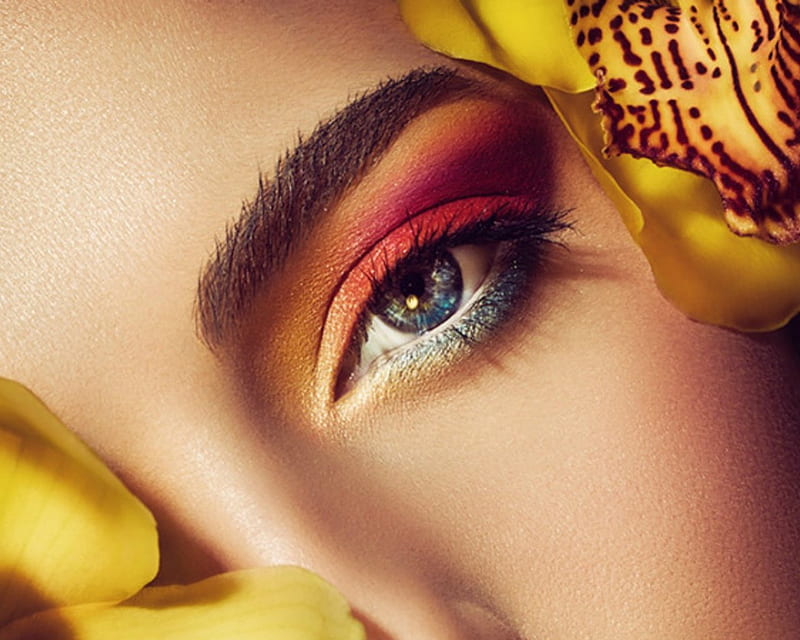 Eye Make Up, make up, flowers, woman, eye, HD wallpaper | Peakpx
