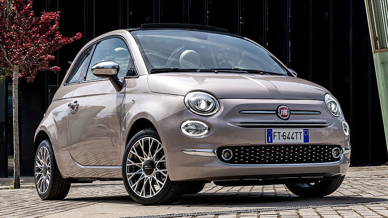 Fiat 500c grey, 500, logo, HD phone wallpaper