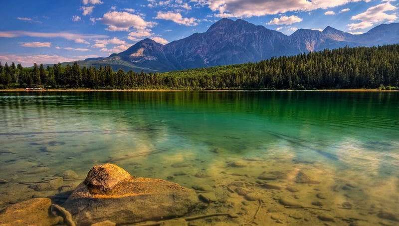 Banff National Park, alberta, water, mountains, clouds, landscape ...