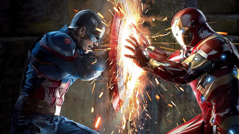 Captain America Vs Iron Man Civil War, captain-america-civil-war, movies, super-heroes, iron-man, 2016-movies, captain-america, HD wallpaper