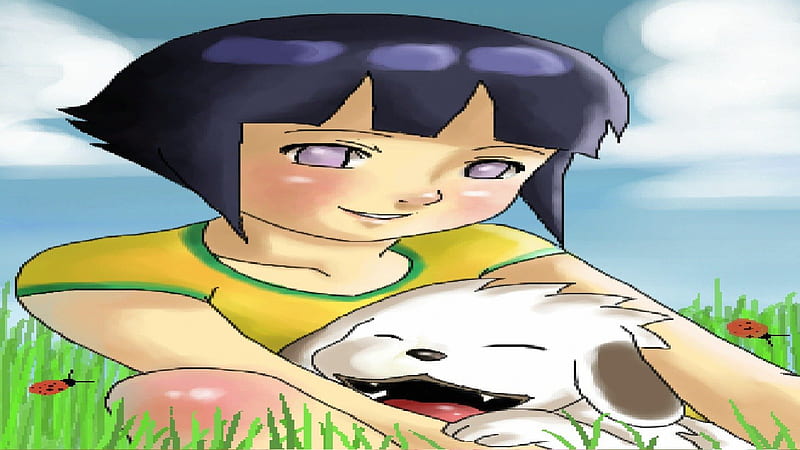 Hinata_and_Akamaru, hinata, akamaru, naruto, anime, HD wallpaper Hinata_and_Akamaru, hinata, akamaru, naruto, anime, HD wallpaper