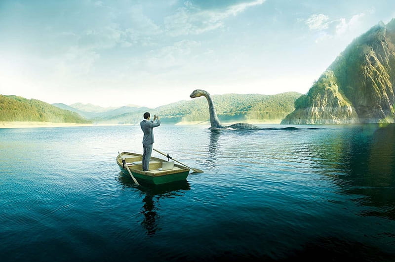 The Loch Ness Monster Artwork, Scotland, CGI, Loch Ness, The Loch Ness Monster, HD wallpaper