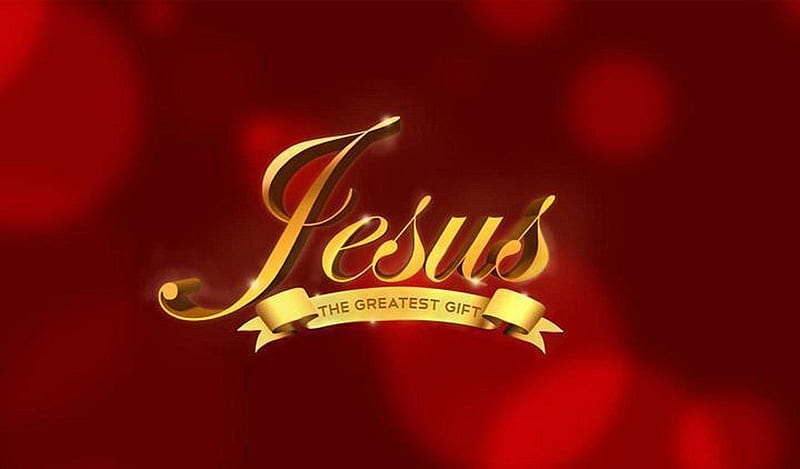 Jesus the greatest gift, christ, red, jesus, quote, religion, HD wallpaper