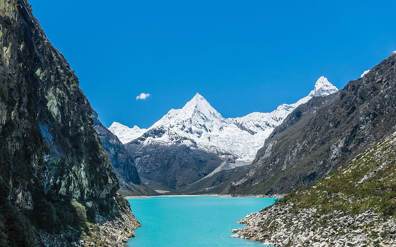 Peruvian Andes, Lake Paron summer, mountains, Peru, South America, HD wallpaper