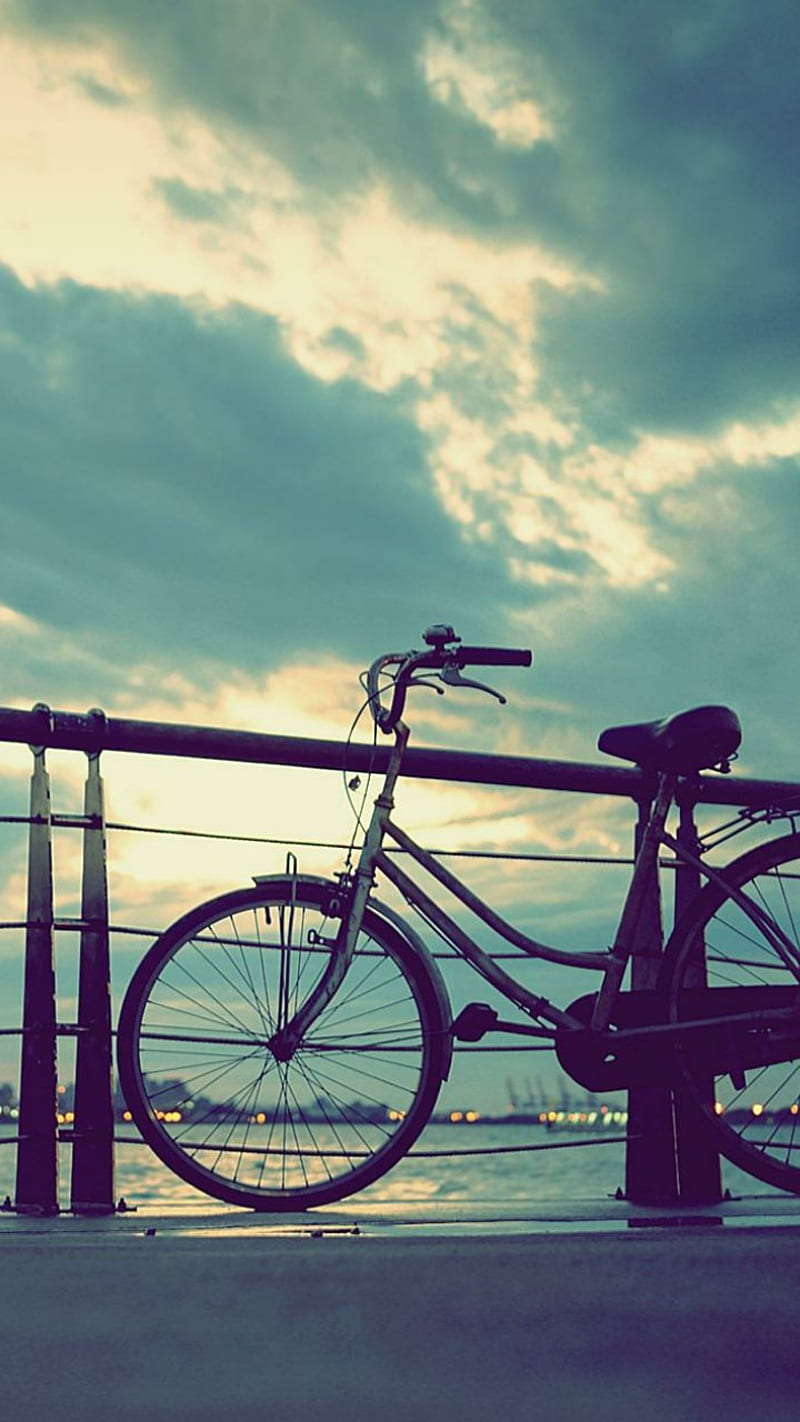 Bicycle and I, landscape, travel, trip, wow, HD phone wallpaper