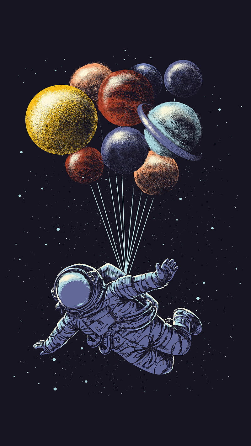 Space Travel, baloons, HD phone wallpaper
