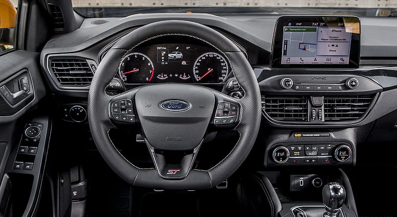 2019 Ford Focus ST (Euro-Spec; Color: Orange Fury) - Interior, Cockpit , car, HD wallpaper
