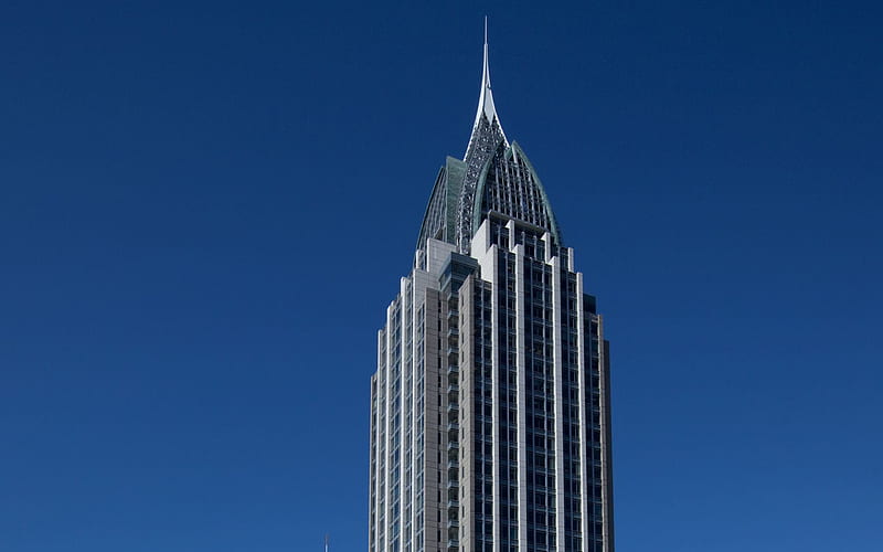 RSA Battle House Tower, Mobile, Alabama, skyscraper, modern buildings, blue sky, skyscrapers, USA, HD wallpaper