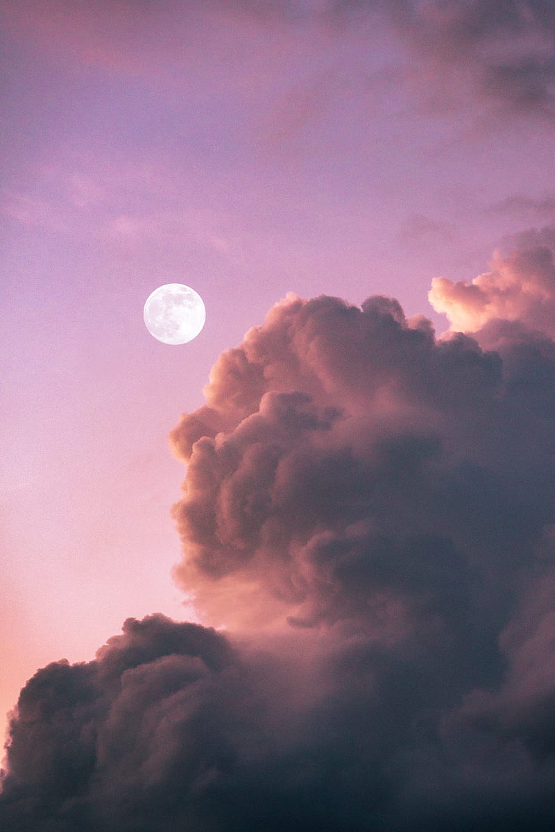 full moon over clouds during night time, HD phone wallpaper