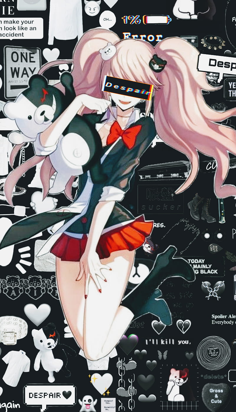 Junko edit Picsart, anime, danganrompa, my hero acedemia, HD phone wallpaper