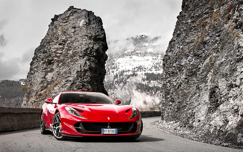 Ferrari Portofino, mountains road, 2018 cars, supercars, Ferrari, HD wallpaper