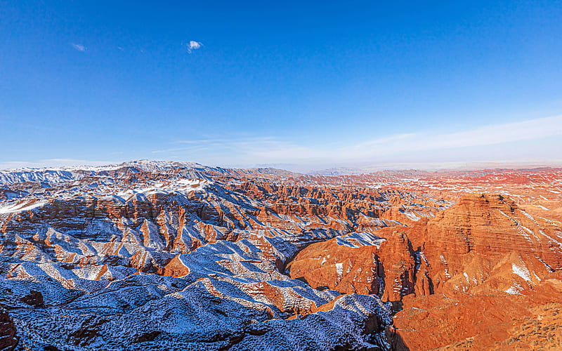 Winter Pingshan Lake Grand Canyon Loess Plateau China, HD wallpaper