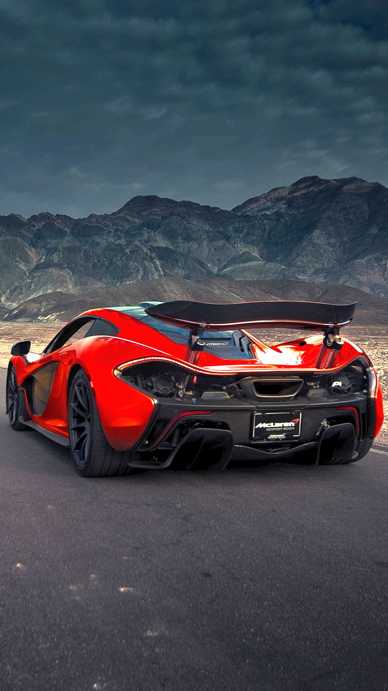 The McLaren P1, driving, mountains, open road, red, supercar, HD phone wallpaper