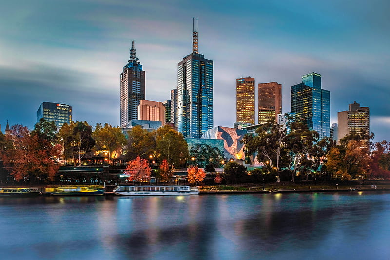Cities, Melbourne, Yarra River, HD wallpaper
