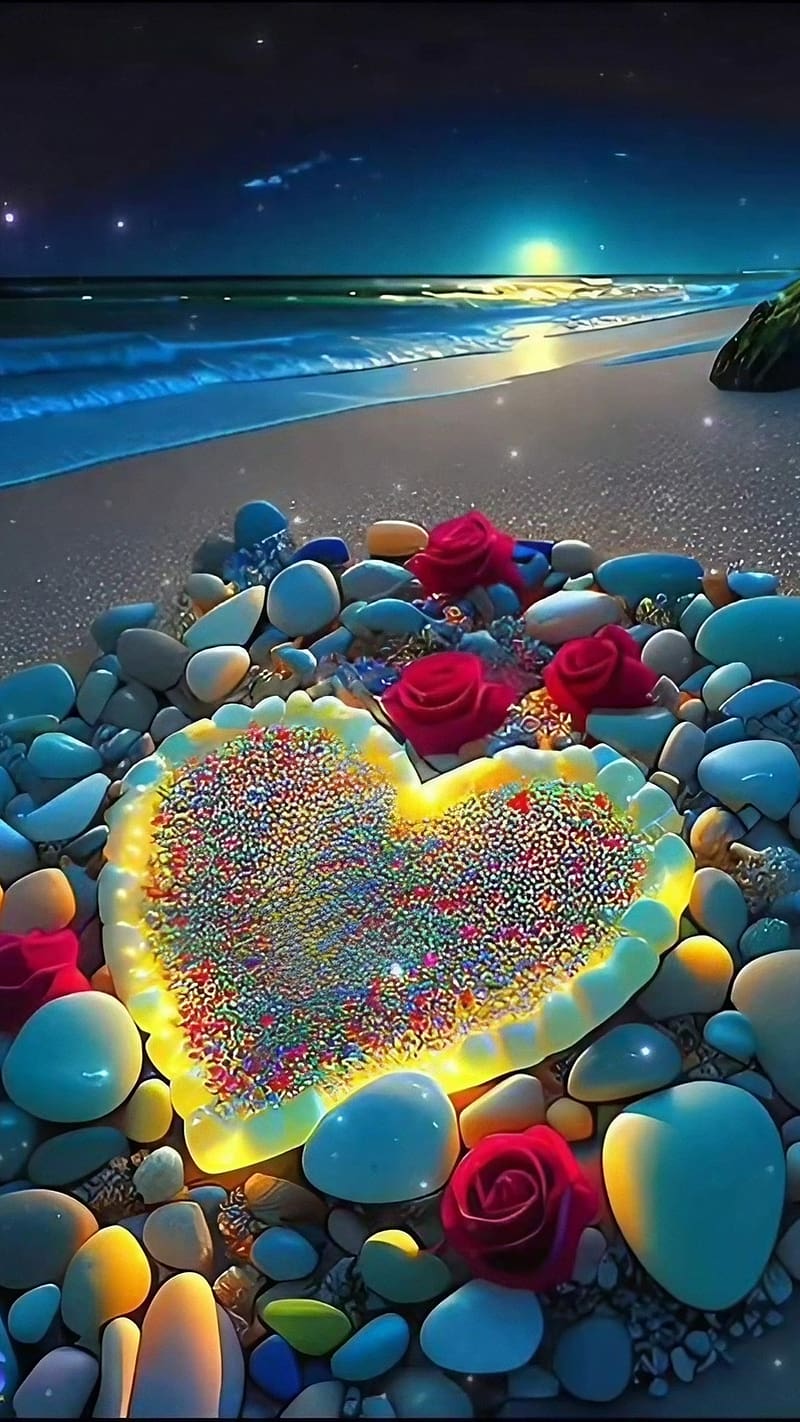 Heart Touching, Creative Art, love, marble stones heart, HD phone ...