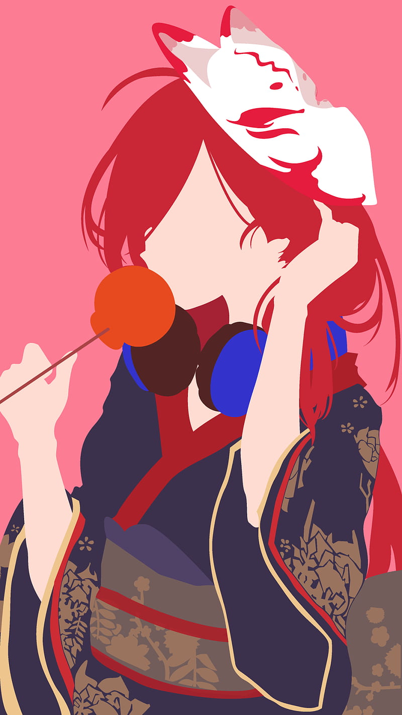 anime, 5-toubun no Hanayome, anime girls, Nakano Miku, simple background, simple, headphones, HD phone wallpaper