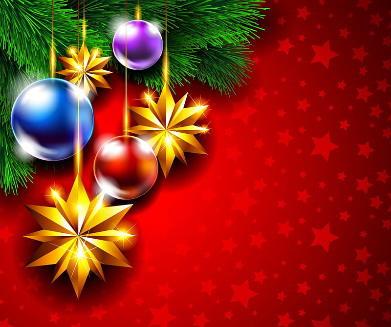 Christmas Tree, bauble, cute, star, stars, winter, HD wallpaper
