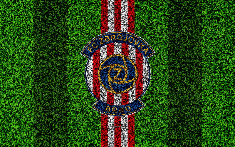 FC Zbrojovka Brno logo, football lawn, red white lines, Czech football club, grass texture, 1 Liga, Brno, Czech Republic, Czech First League, football, HD wallpaper