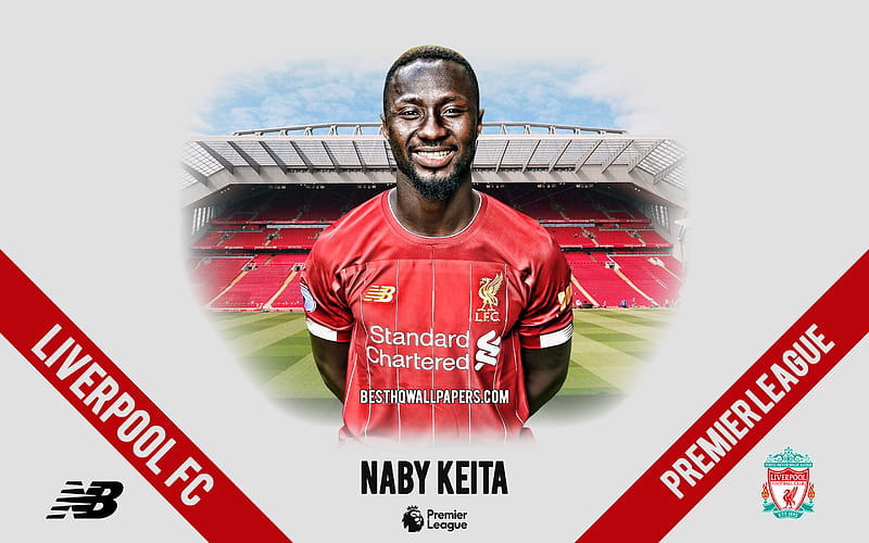 Naby Keita, Liverpool FC, portrait, Guinean footballer, midfielder, 2020 Liverpool uniform, Premier League, England, Liverpool FC footballers 2020, football, Anfield, HD wallpaper
