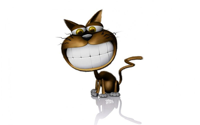 Funny kitty, funny, cartoon, cats, animals, HD wallpaper | Peakpx