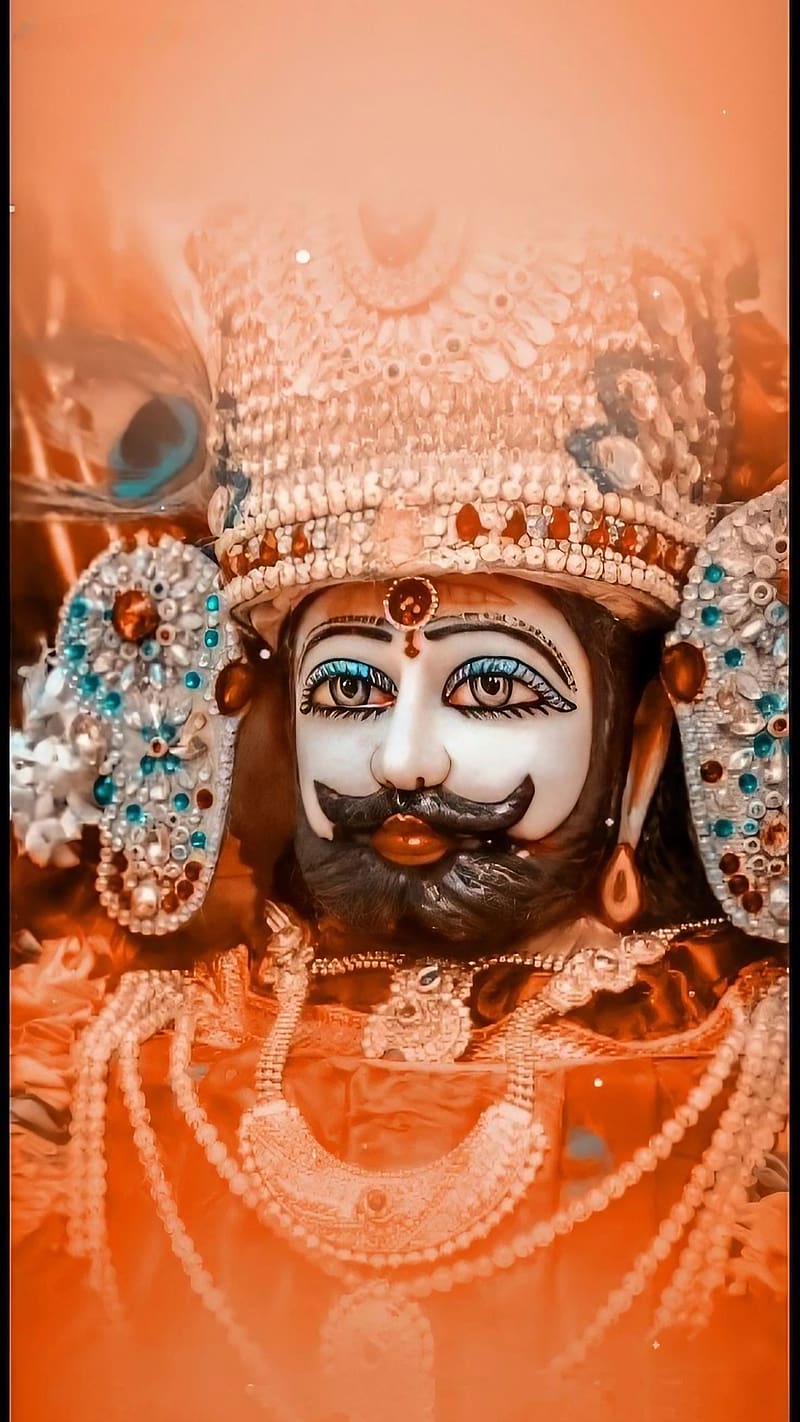 Khatu Shyam , Orange Effect, lord, god, barbarika, HD phone wallpaper
