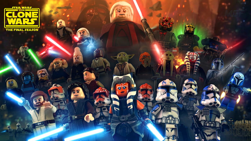 Lego, Star Wars , Plo Koon , Clone Trooper , Padmé Amidala , Obi-Wan Kenobi , Commander Cody , Anakin Skywalker , Ahsoka Tano , Captain Rex , Fives (Star Wars) , Jesse (Star Wars) , Bo-Katan Kryze , Pre Vizsla , Shaak Ti , Kit Fisto , Yoda , Star Wars: The Clone Wars , Mace Windu , Ki-Adi-Mundi , Saesee Tiin , Commander Bly , Aayla Secura , Barriss Offee , Cad Bane , Savage Opress , Darth Maul , Darth Sidious , Darth Vader , Count Dooku , Asajj Ventress , General Grievous , Battle Droid (Star Wars), HD wallpaper