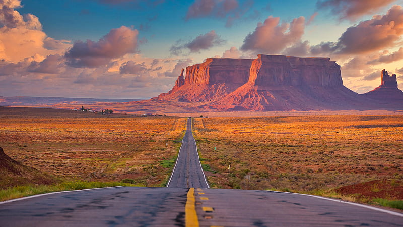 Road Between Arizona Desert Monument Valley Nature, HD wallpaper