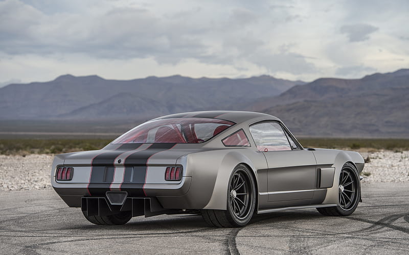 Ford Mustang, Vicious, Timeless, 1965 Custom Mustang, gray sports coupe, retro cars, gray matte Mustang, tuning Mustang, american cars, Ford, HD wallpaper