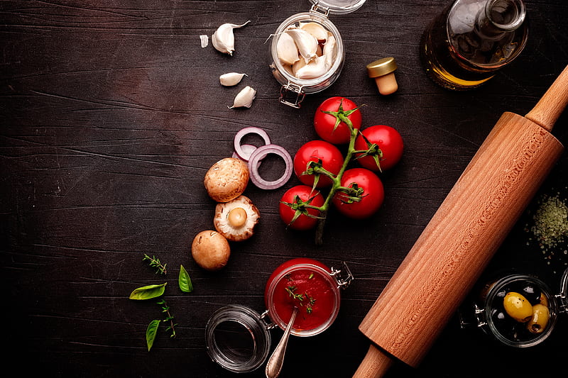 Food, Still Life, Mushroom, Tomato, HD wallpaper