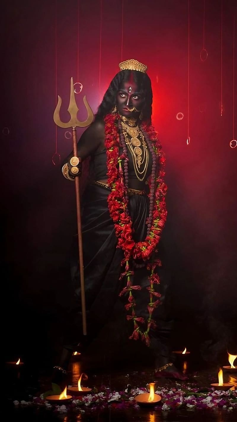 Kali Mata Ka Trishul, kali mata ka, trishul, goddess, maa kali, HD phone wallpaper