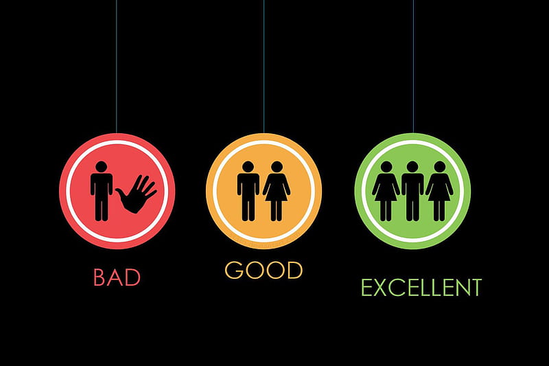 Bad Good Excellent, black, comedy, fun, funny, girlfriend, joke, lol,  minimalistic, HD wallpaper | Peakpx