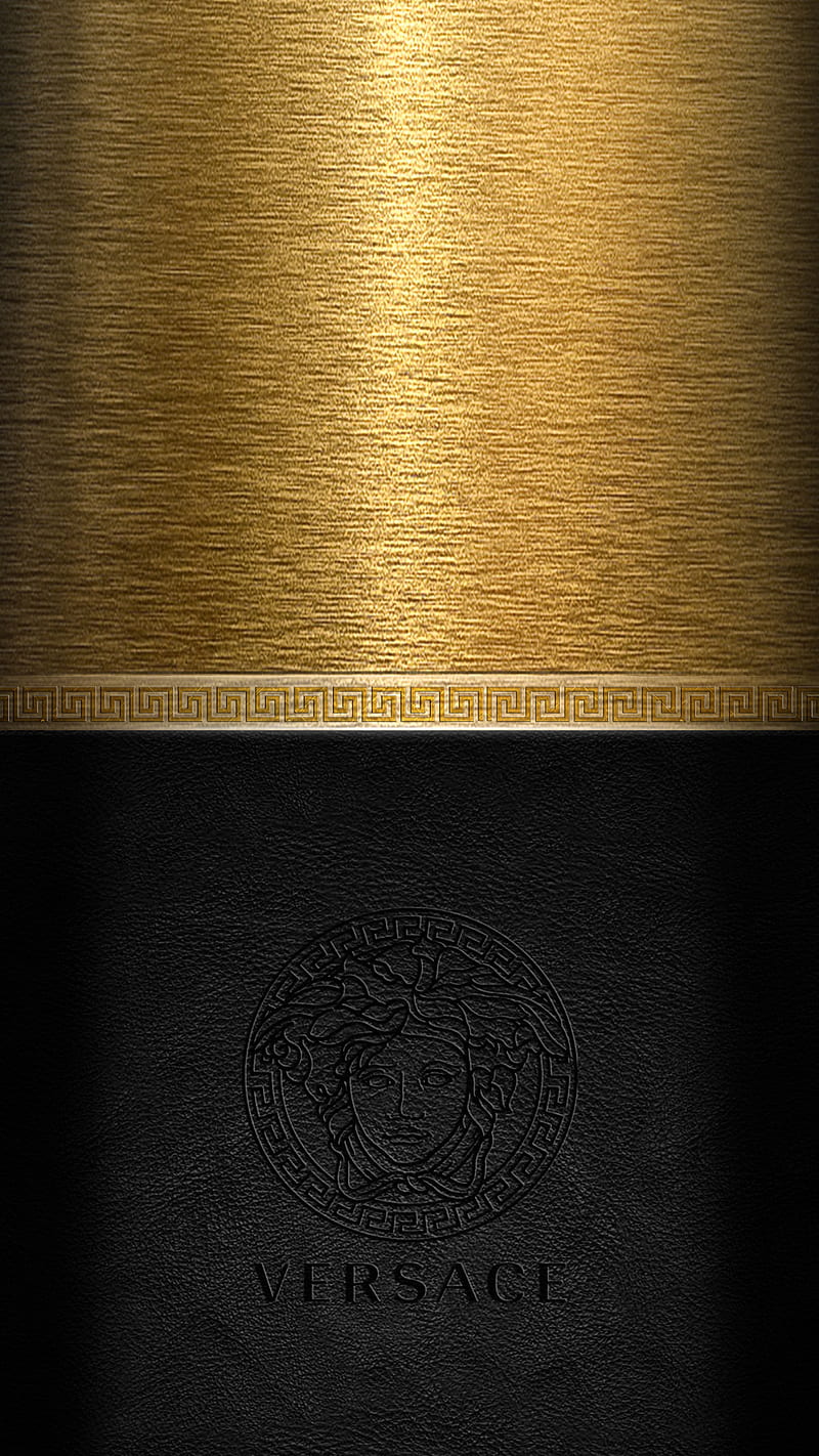 Versace, black, byju, desenho, edge, gold, golden, HD phone wallpaper
