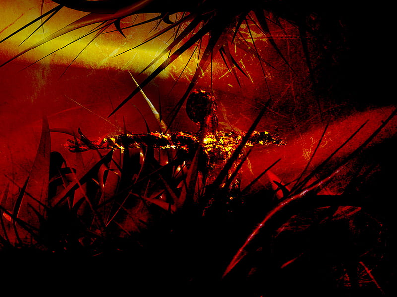 Eternum, surrender, red, abstract, burning, HD wallpaper