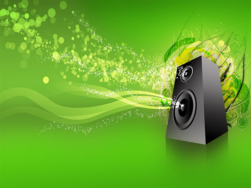 music jpg, speaker, lime green, music, HD wallpaper