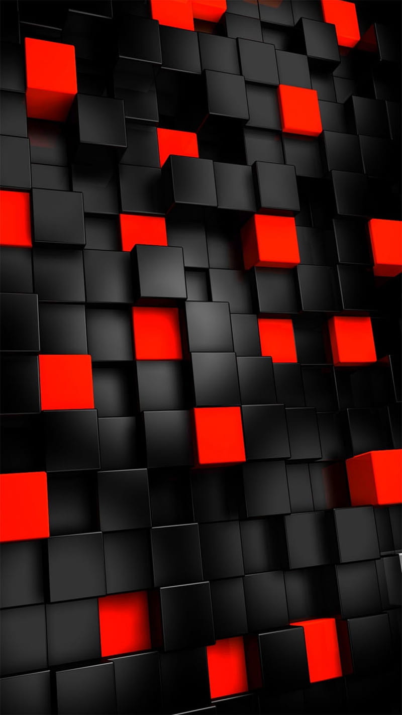 red black squares, HD phone wallpaper