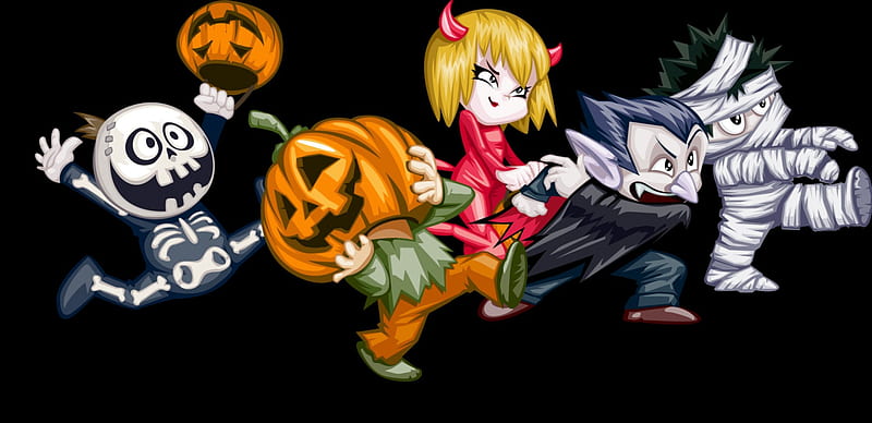 LITTLE MONSTER, DEVIL, PUMPKIN, FUNNY, JACK, LANTERN, LITTLE, COSTUME, DRACULA, MONSTER, HD wallpaper