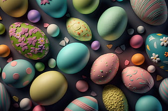Easter eggs, egg, texture, easter, pattern, HD wallpaper