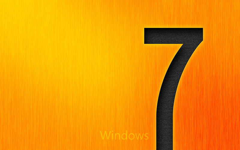 Windows 7, windows, 7, orange, HD wallpaper