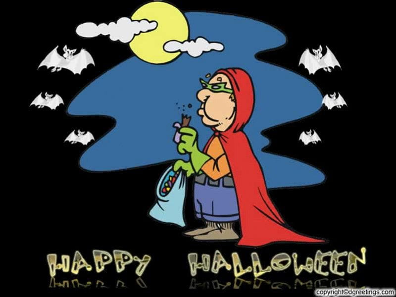 Eating your treats, bats, halloween, full moon, cape, lolly bag, child, eating treats, night, HD wallpaper