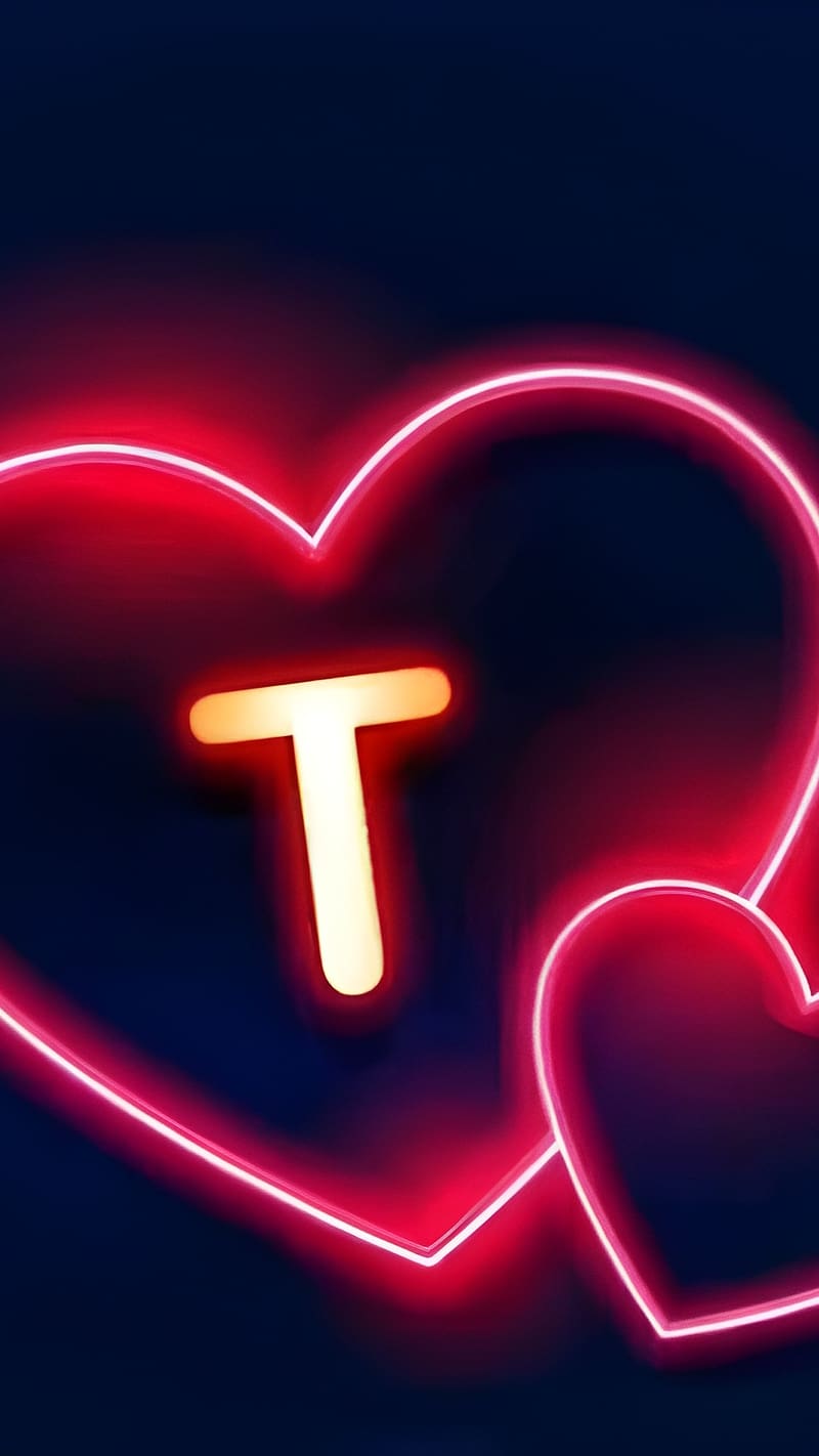 T Naam Ke, t neon love, letter t, HD phone wallpaper | Peakpx
