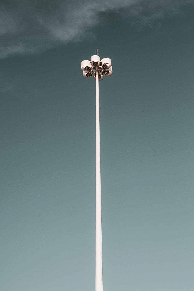 lamppost, lantern, white, minimalism, HD phone wallpaper